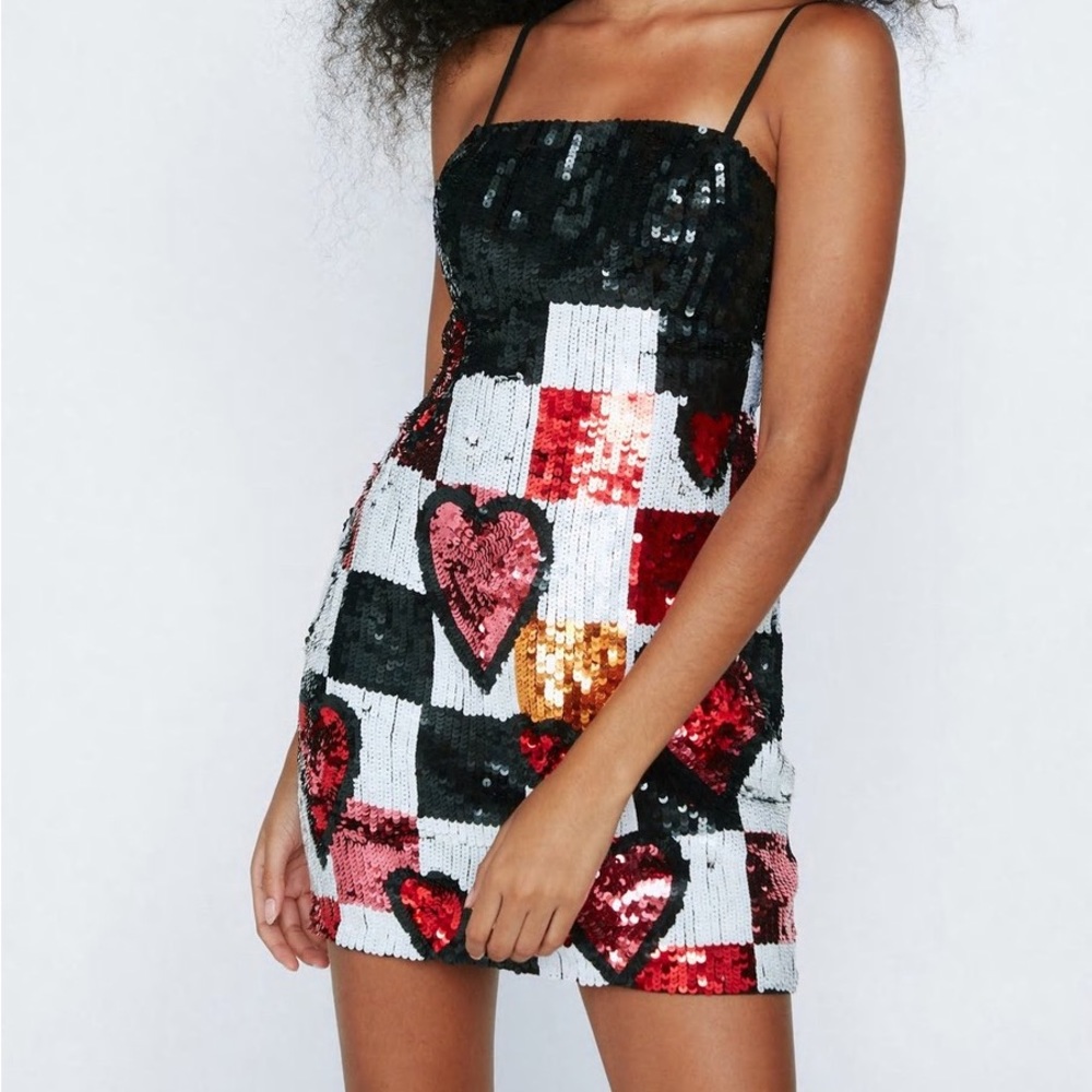 Nasty gal checkered heart dress
